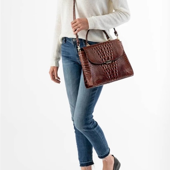 NET Brahmin Ingrid- Canary POR DO SOL Ombré Blend- Natural Yellow Cream Satchel - Picture 6 of 12